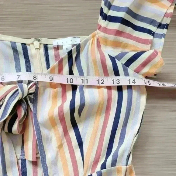 Leith Striped Keyhole Front Tie Midi Dress size xs - Picture 10 of 15